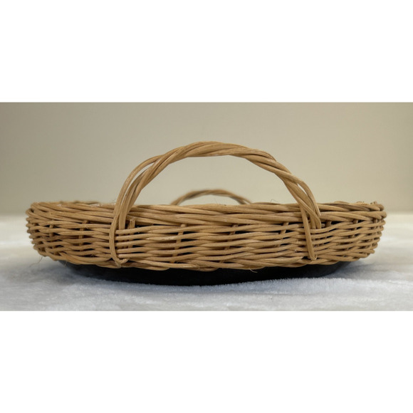 Vintage Soufflenheim French Stoneware Pottery Dish w/wicker handles BnftsCharity - Picture 5 of 10